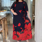 👗 Rochie Flutter cu Gât Rotund & Centură 🌸 | Imprimat Floral | Siluetă Reglabilă