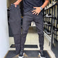 Pantaloni casual slim fit din material elastic pentru bărbați