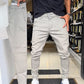 Pantaloni casual slim fit din material elastic pentru bărbați
