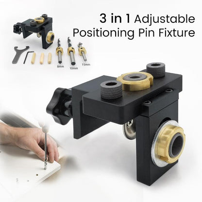 💥 Unelte utile Hot Sale💥3 în 1 Unelte de găurire reglabile pentru prelucrarea lemnului de găurire Locator Puncher Tools